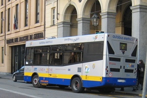 Picture of one of the electric buses in operation in Torino
