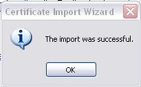 Successful import dialog